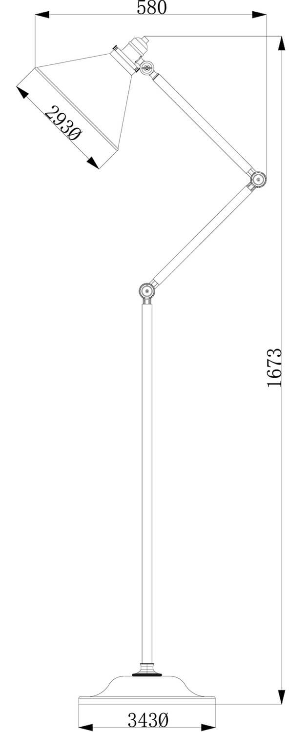 Lampadaire Provence nickel poli