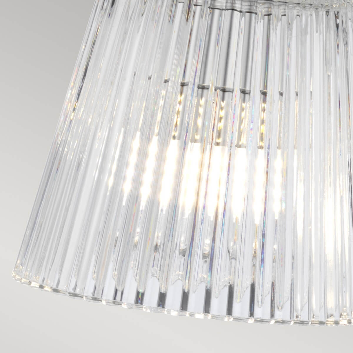 Applique murale Addison 4 lumières chromée et transparente, verre