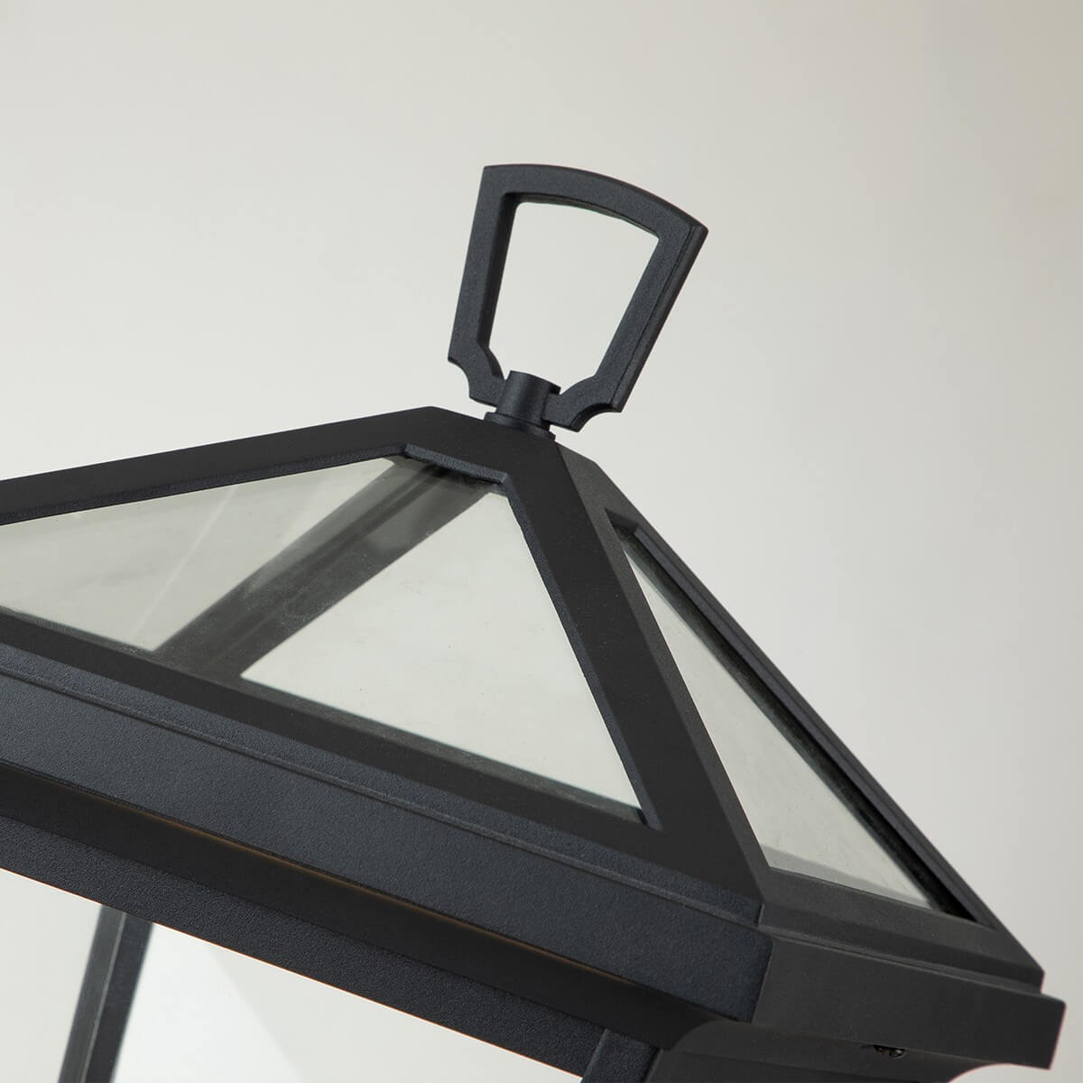Lampadaire extérieur Alford Place 2 lumières noir et transparent, verre, H 51,4 cm