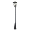 Lampadaire extérieur Alford Place 4 lumières noir et transparent, verre
