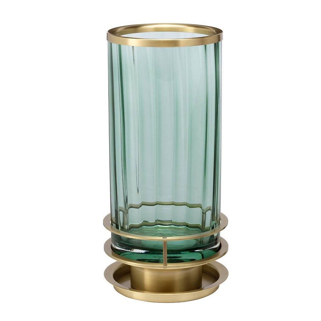 Lampe à poser Arno laiton vieilli et verte, verre