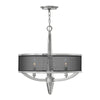 Suspension Ascher 3 lumières nickel poli et noire, cristal