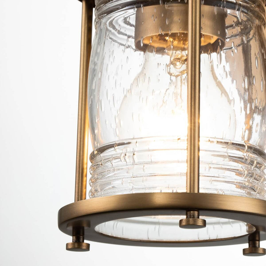 Vue rapprochée du verre martelé, de l'ampoule et de la bague inférieure