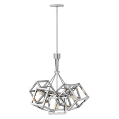 Suspension Ensemble 5 lumières nickel poli