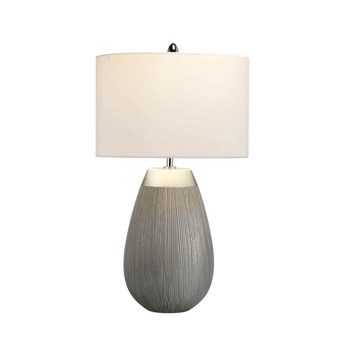 Lampe à poser Harrow argentée et grise clair, céramique