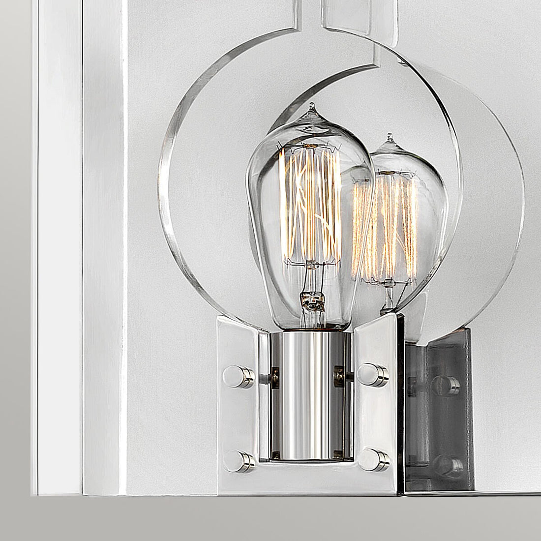Applique murale Ludlow nickel poli, verre