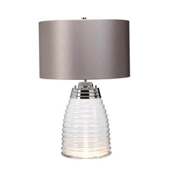 Lampe à poser Milne nickel poli, verre
