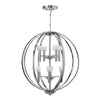 Lustre Mondo 8 lumières chromé et blanc, verre