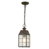 Suspension extérieure Nantucket laiton vieilli et transparente, verre