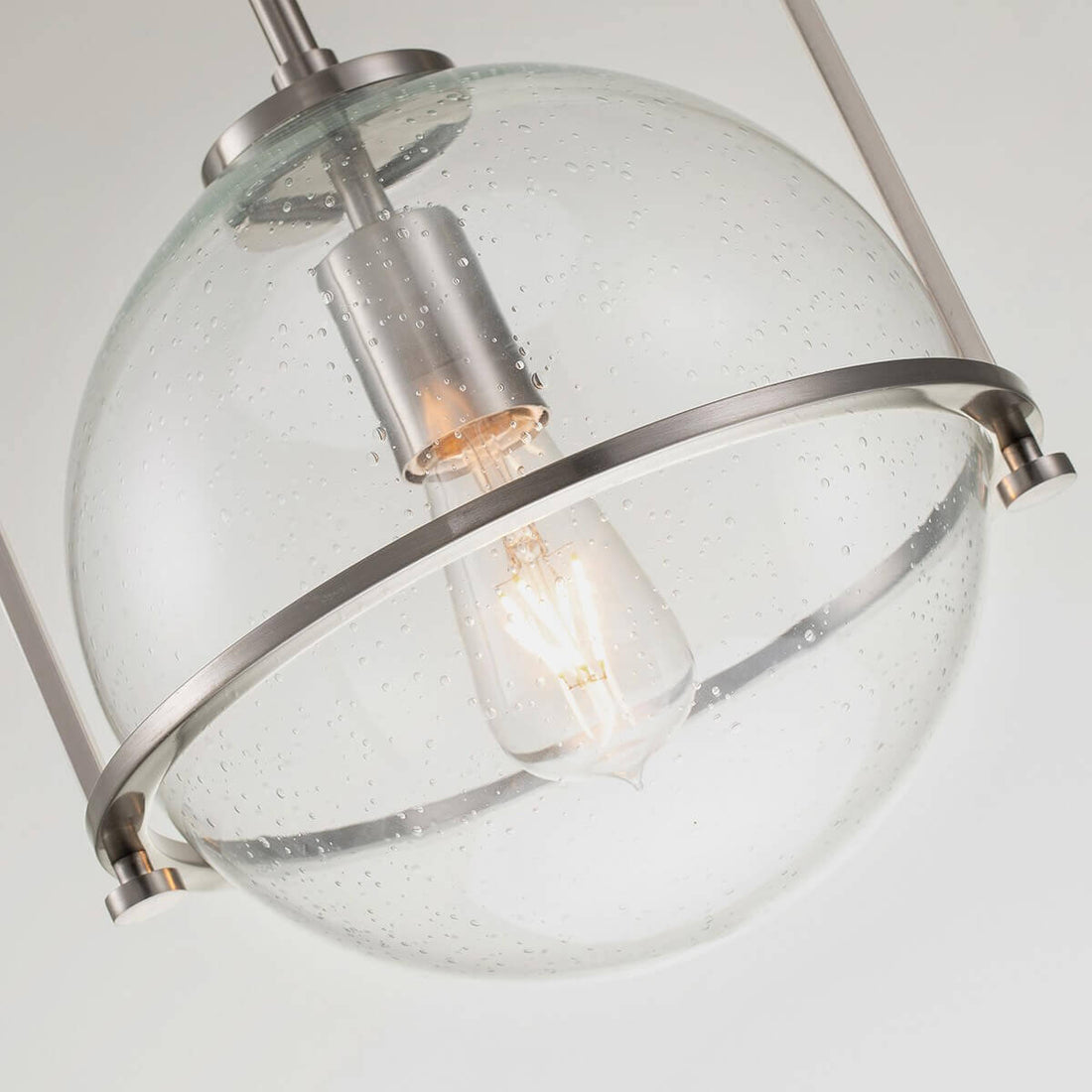 Suspension Klar nickel satiné et transparente, verre