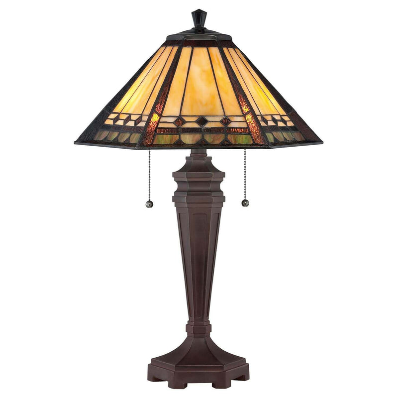 Lampe à poser Arden 2 lumières bronze, verre