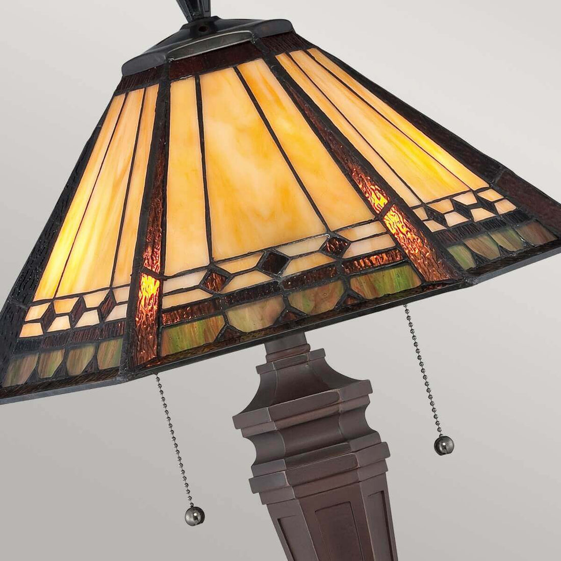 Lampe à poser Arden 2 lumières bronze, verre