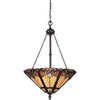 Suspension Cambridge 3 lumières bronze, verre