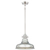 Suspension Emery argentée, verre, Ø 34,3 cm