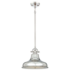 Suspension Emery argentée, verre, Ø 34,3 cm
