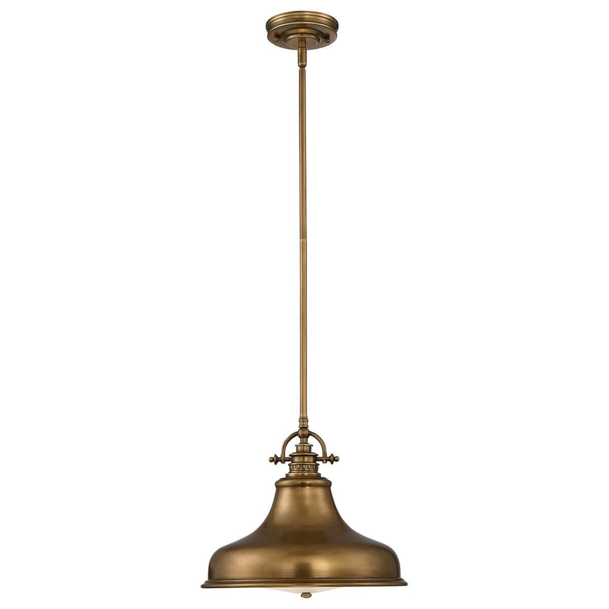 Présentation sur fond blanc du luminaire suspendu, abat-jour et diffuseur visibles