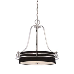 Suspension Uptown Gotham 4 lumières argentée, verre