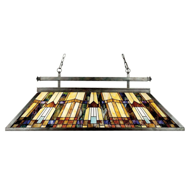 Lustre Inglenook 3 lumières bronze, verre