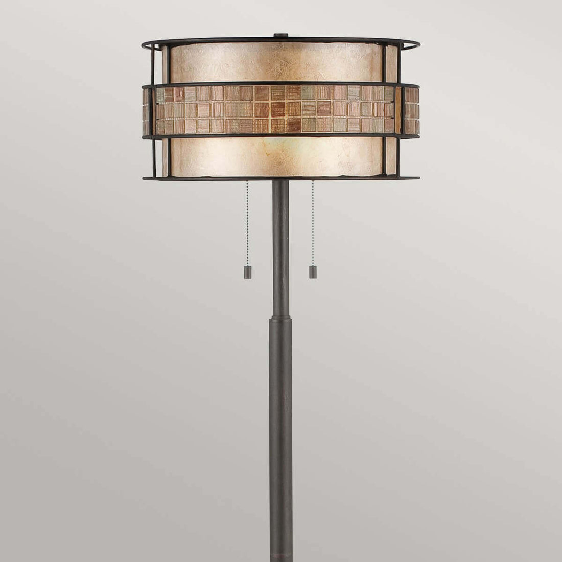 Lampadaire Laguna 2 lumières cuivré, verre