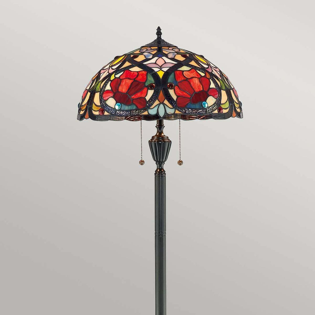 Lampadaire Larissa 2 lumières bronze, verre