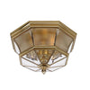 Plafonnier extérieur Newbury 3 lumières laiton poli, verre