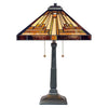Lampe à poser Stephen 2 lumières bronze, verre