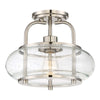 Plafonnier Trilogy nickel satiné, verre