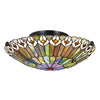 Plafonnier Watkins 2 lumières bronze, verre