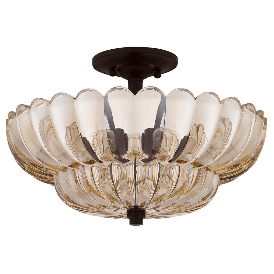 Plafonnier Whitecap 4 lumières ambré, verre