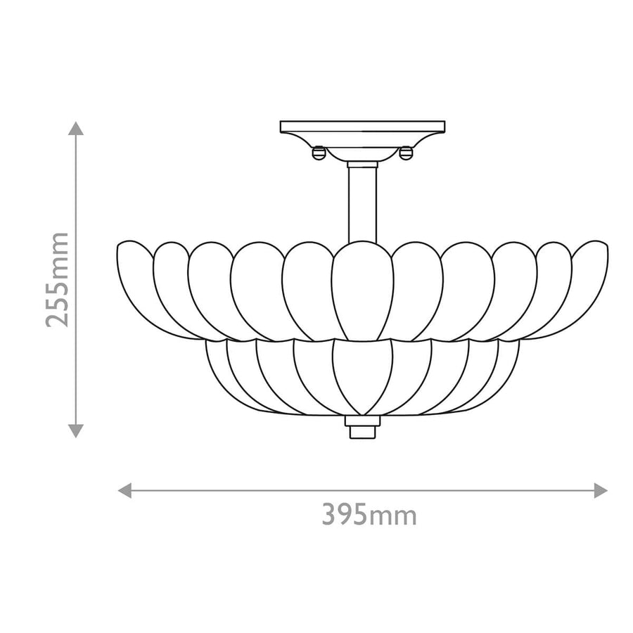 Plafonnier Whitecap 4 lumières ambré, verre