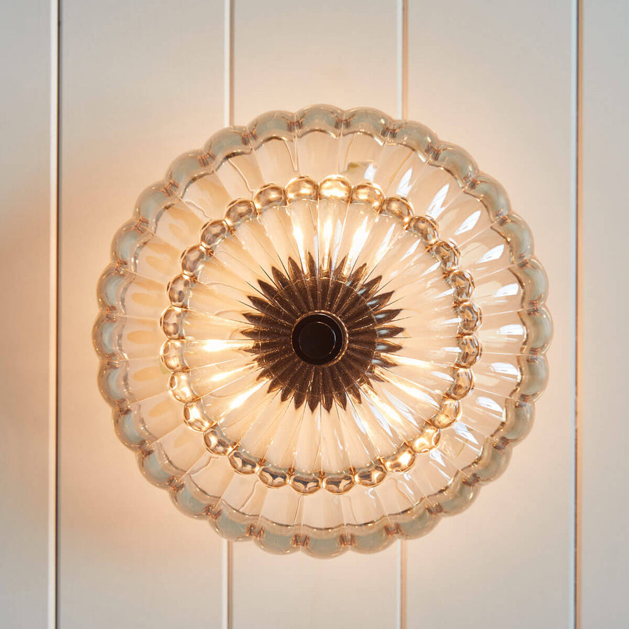 Plafonnier Whitecap 3 lumières ambré, verre