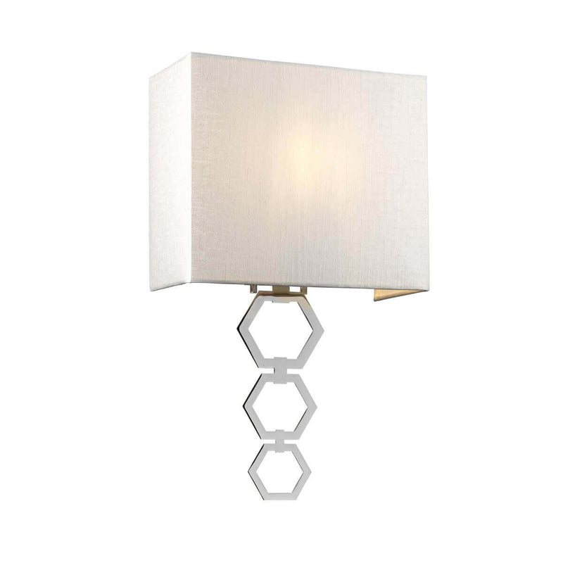 Applique murale Ria chromée et crème (RIA-MEDIUM-PC)