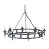 Lustre Saxon 8 lumières noir et argenté