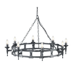 Lustre Saxon 8 lumières noir et argenté