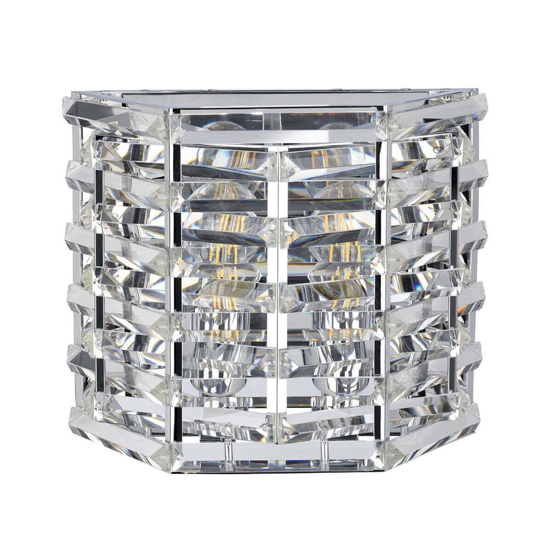 Applique murale Shoal 2 lumières nickel poli, cristal
