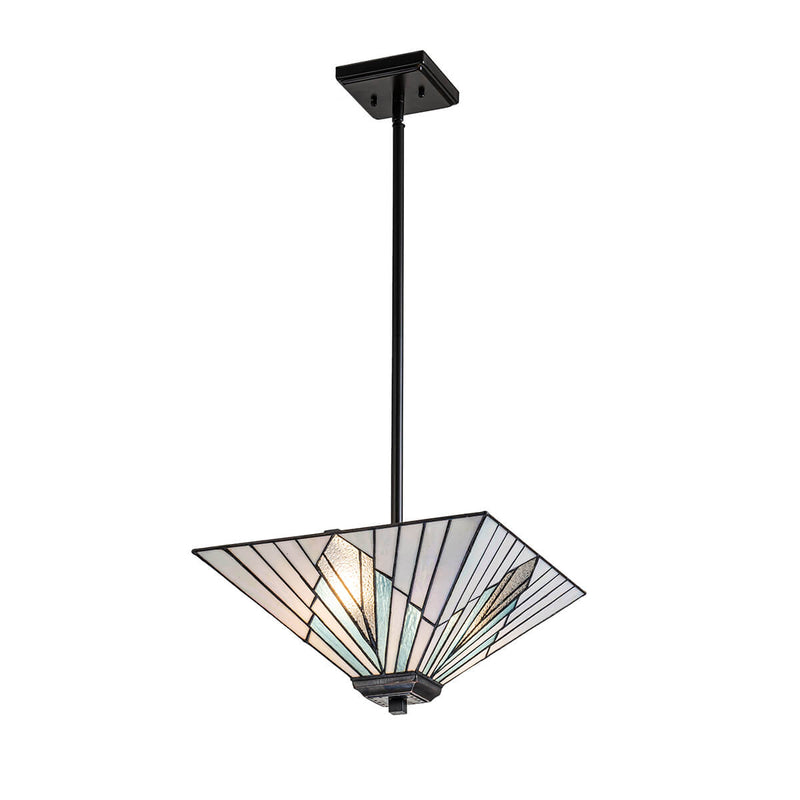 Suspension Alderley 2 lumières bronze, verre