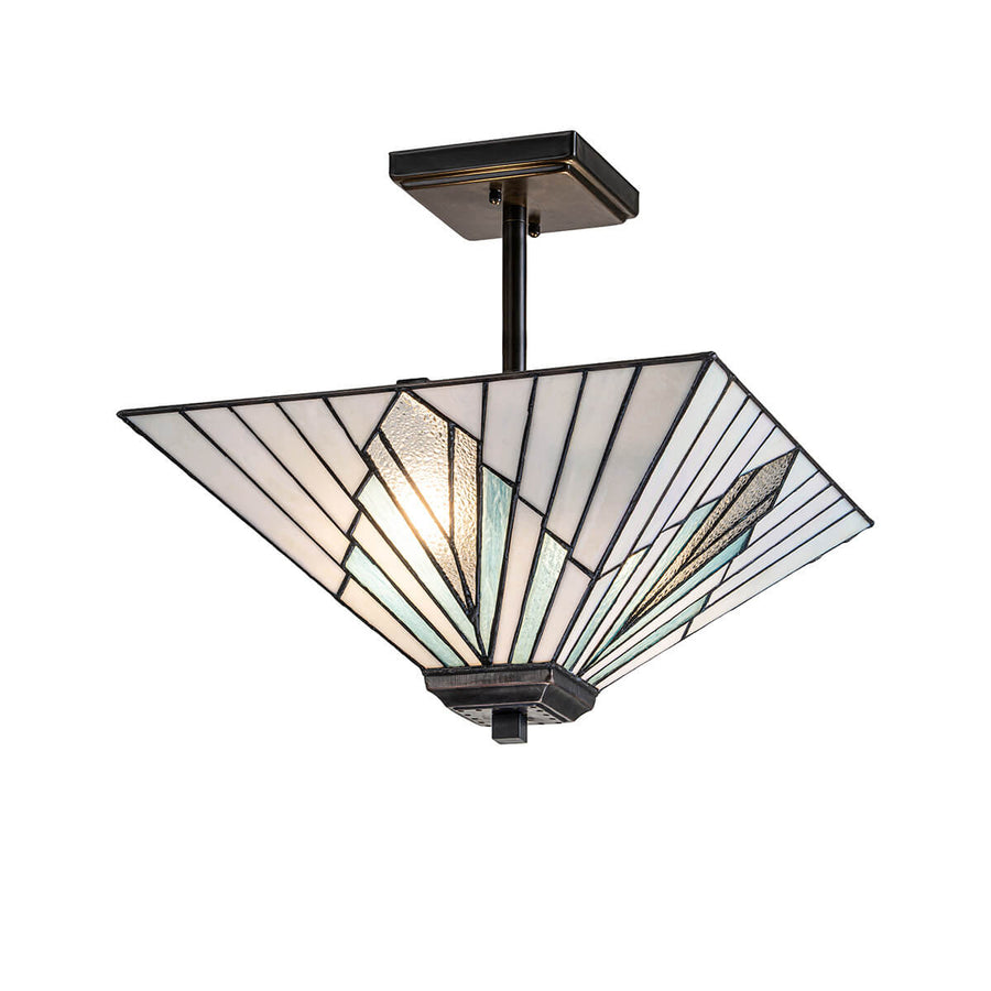 Suspension Alderley 2 lumières bronze, verre