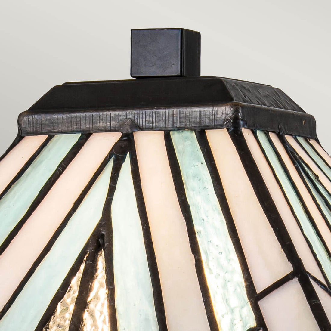 Lampe à poser Alderley bronze, verre, H 50,4 cm
