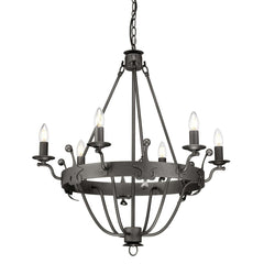 Lustre Windsor 6 lumières anthracite