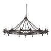 Lustre Warwick 12 lumières anthracite et noir