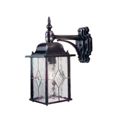 Applique extérieure Wexford noire et argentée, verre, H 37 cm