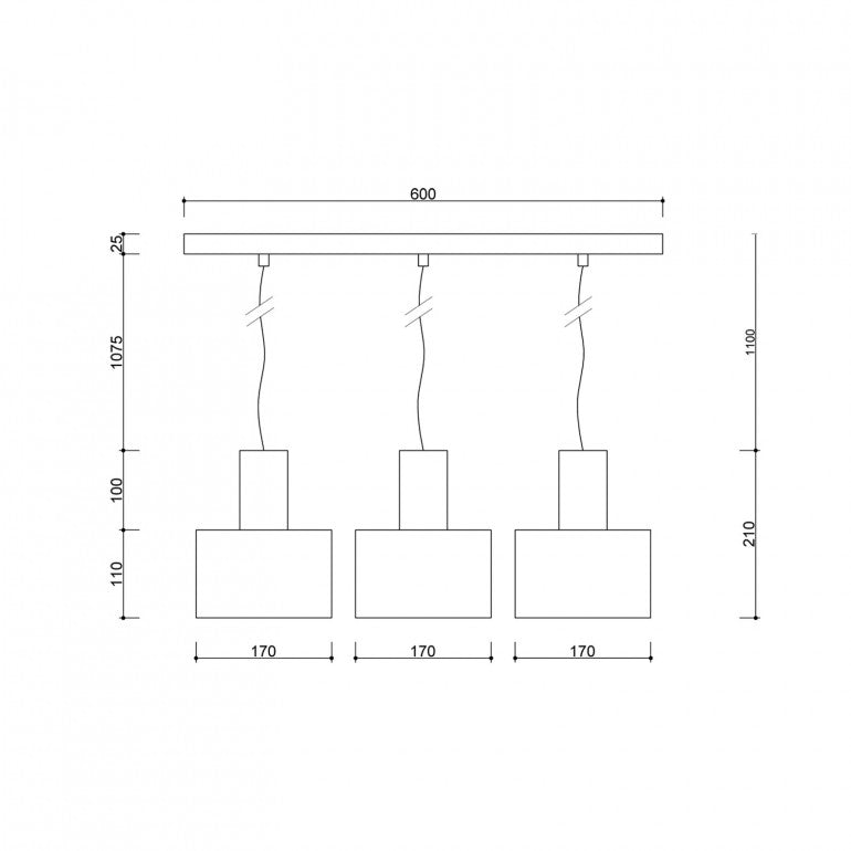 Suspension luminaire ENKEL 3L
