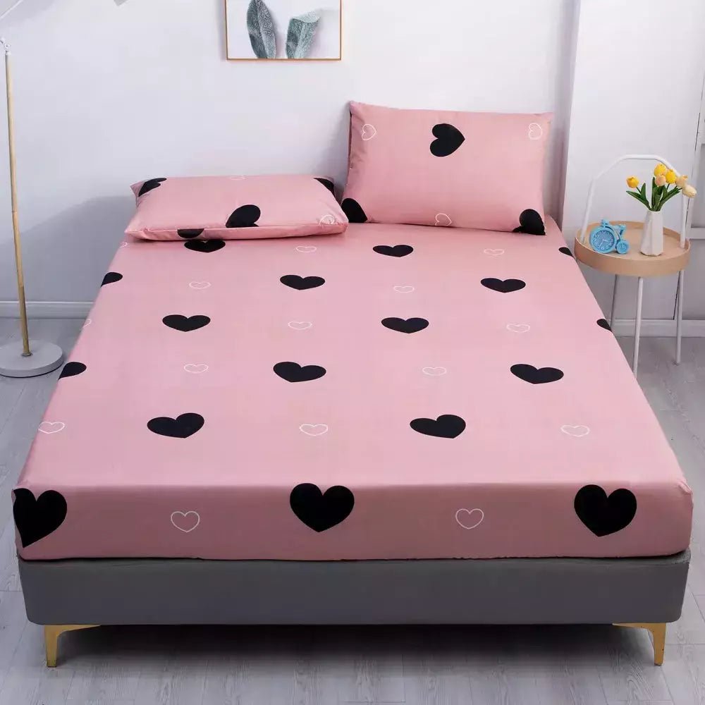 Ensemble Drap Housse et Taie d'Oreiller | DreamSuite - Designix Drap Housse Amour 90x200x25cm