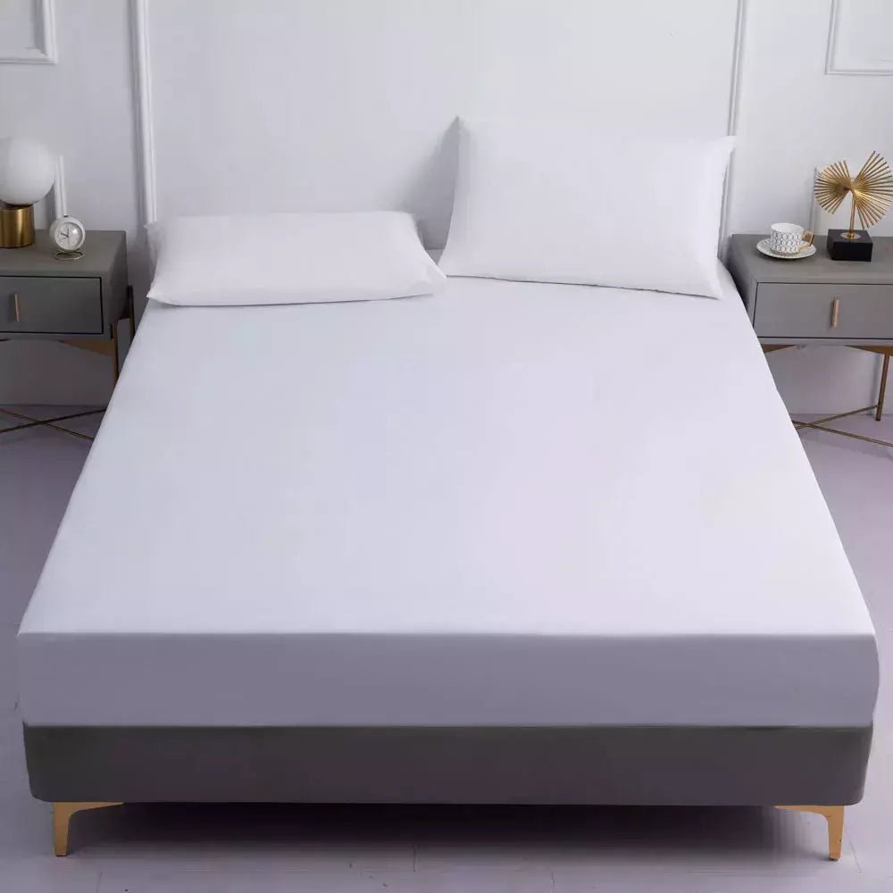 Ensemble Drap Housse et Taie d'Oreiller | DreamSuite - Designix Drap Housse Blanc 90x200x25cm