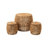 Ensemble Table Tabourets Rotin Naturel