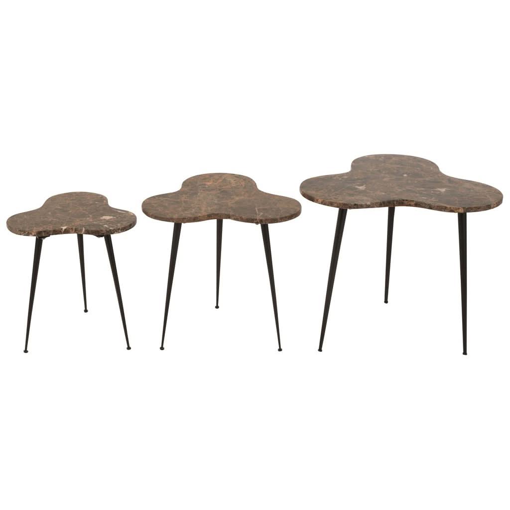 Ensemble Tables Marbre Métal