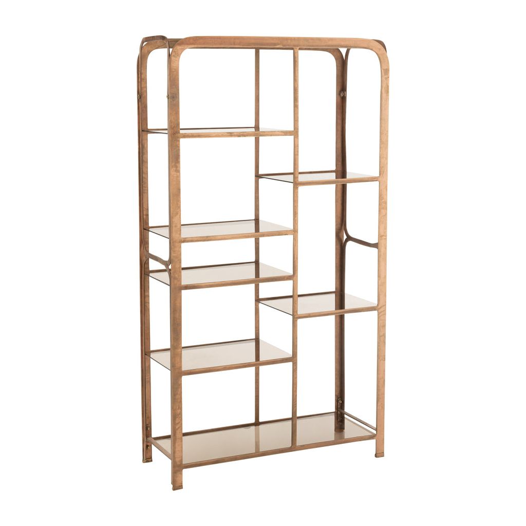 Étagère Antique Fer Verre Bronze - Designix