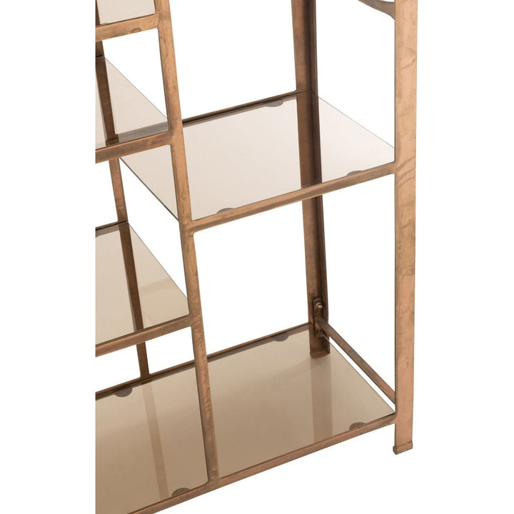 Étagère Antique Fer Verre Bronze - Designix
