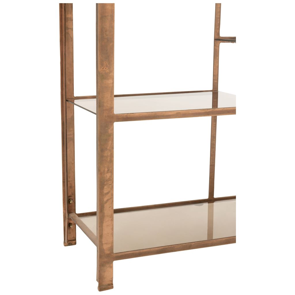 Étagère Antique Fer Verre Bronze - Designix