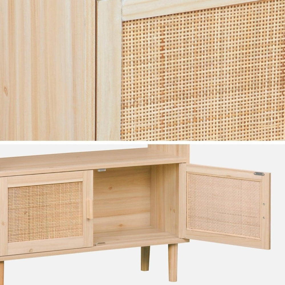 Étagère Bibliothèque Bois Cannage | Dôme - Designix Bibliothèque